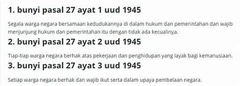 Pasal 27 Ayat 1 Uud 1945 Adalah